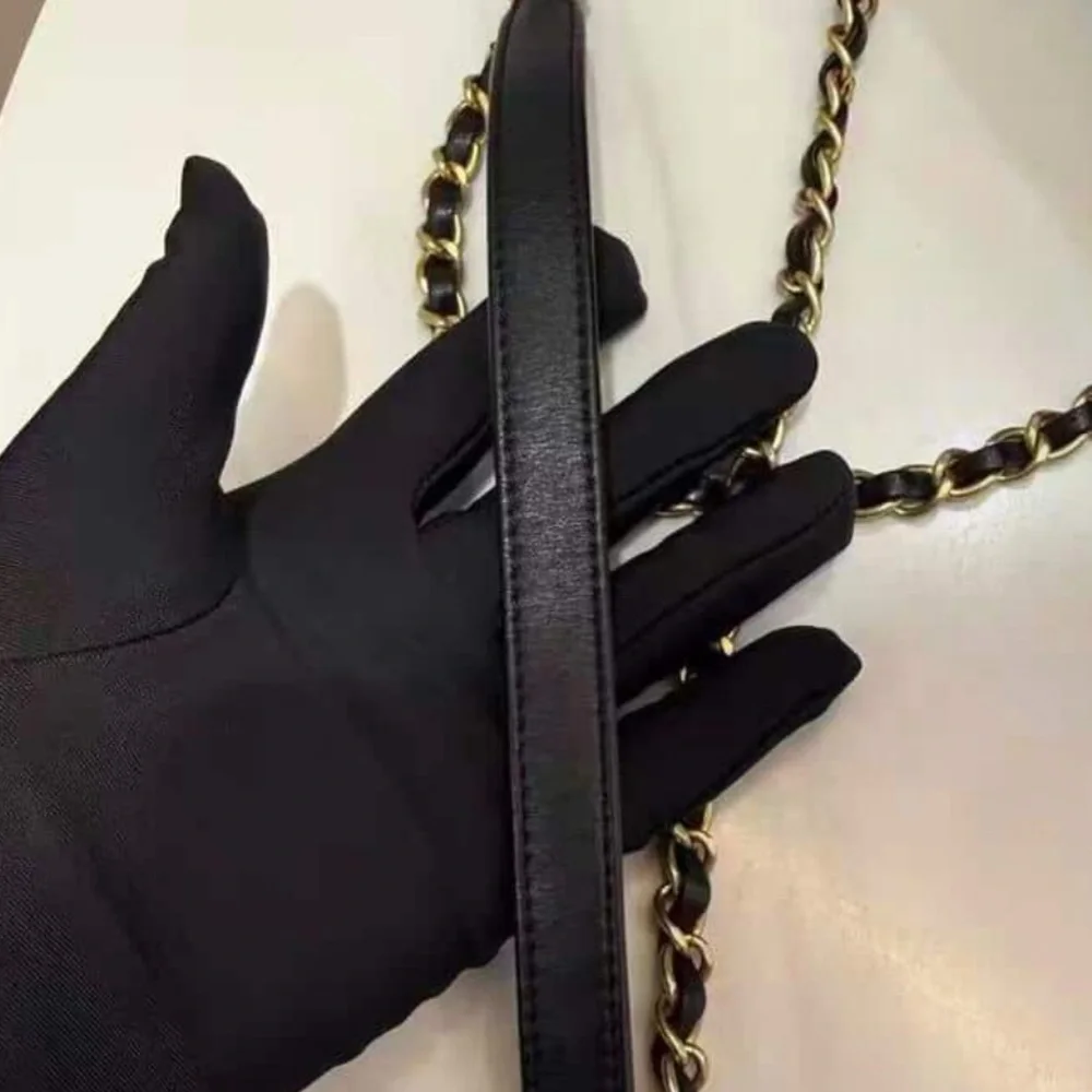 Chanel CC Quilted Lambskin Triple Pearl Chain Flap satchel medium size